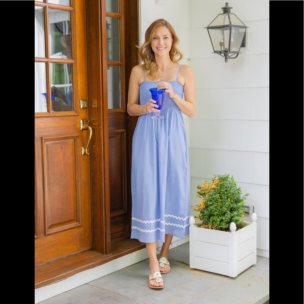 Sail to Sable  Hydrangea Spaghetti Strap Midi Dress XS Retail $198